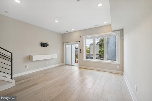 interior space featuring light hardwood / wood-style floors