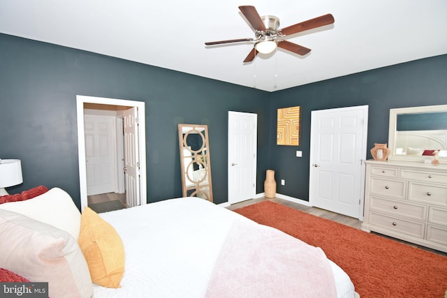 bedroom with ceiling fan