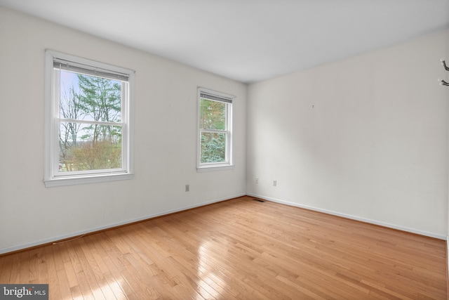 empty room featuring plenty of natural light and light wood-type flooring