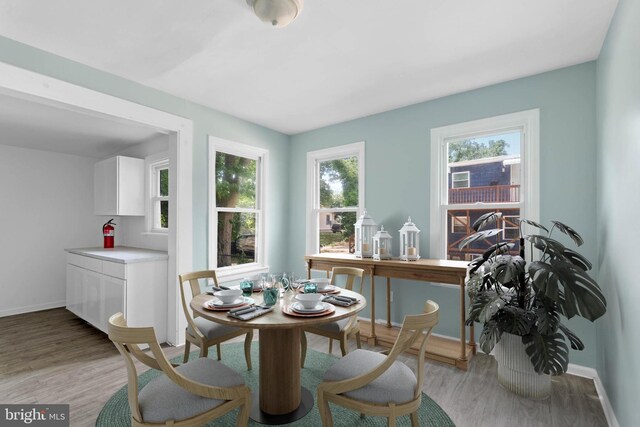 dining room featuring light wood-type flooring