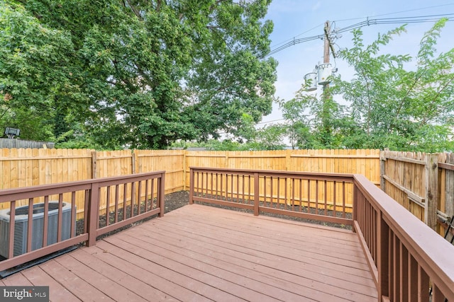 wooden deck with central AC