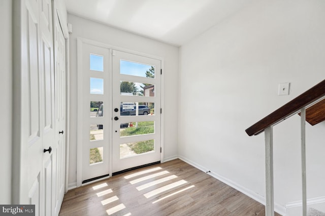 doorway featuring light hardwood / wood-style floors