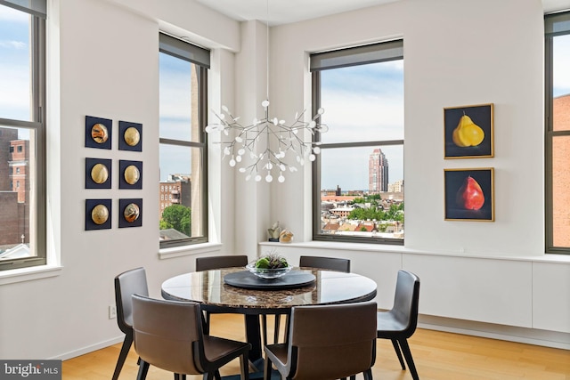 dining room featuring light wood-type flooring