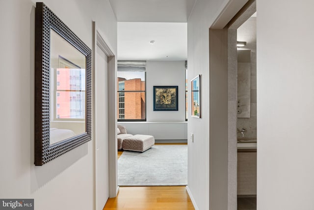 hall featuring hardwood / wood-style flooring