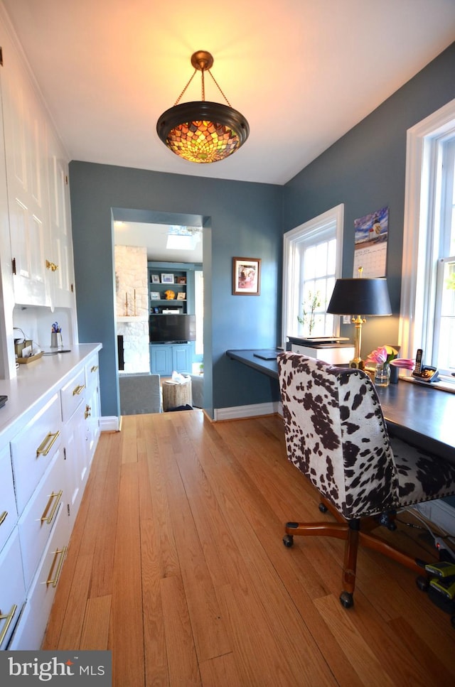 office featuring light hardwood / wood-style floors