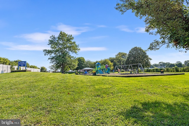 view of yard featuring a playground