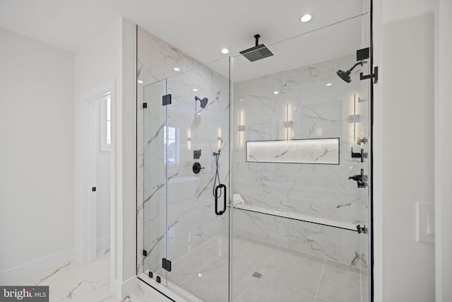 bathroom featuring walk in shower