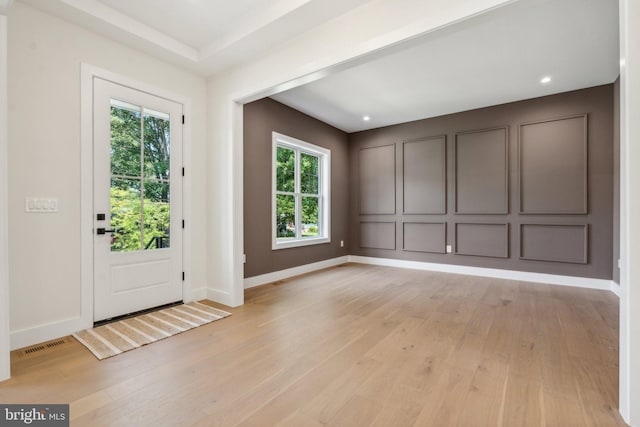 entryway featuring light hardwood / wood-style floors