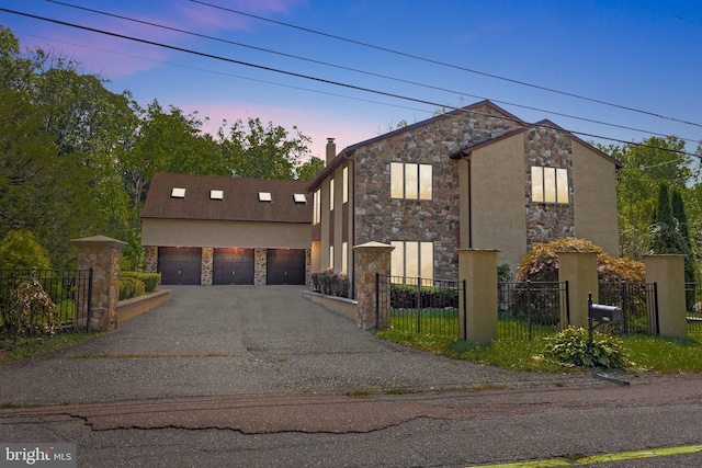 view of front of house featuring a garage