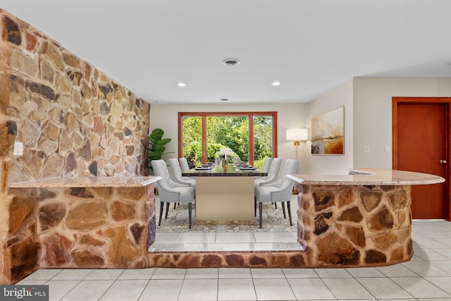 view of tiled dining room