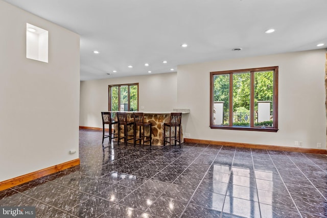 dining area with indoor bar