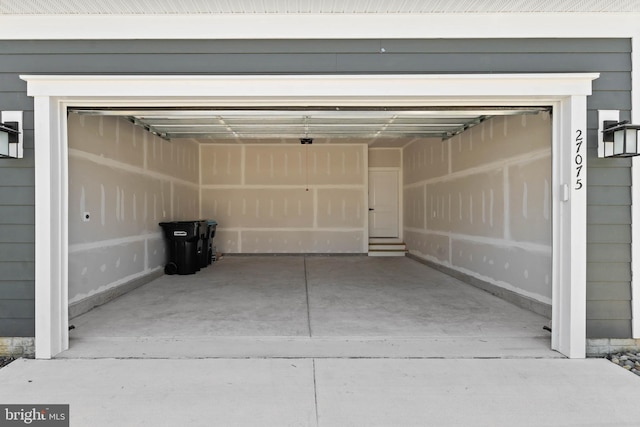 view of garage