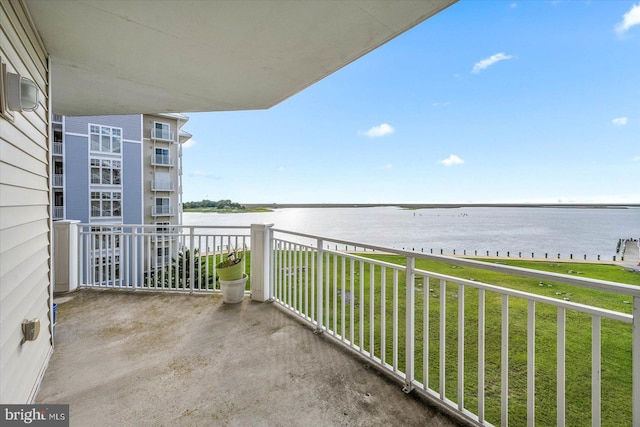 balcony with a water view