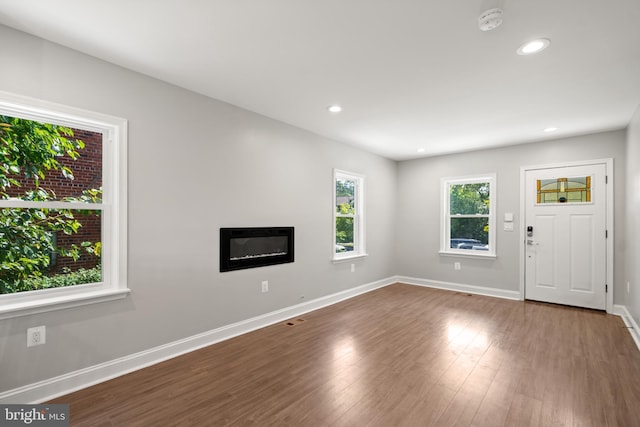 foyer entrance with wood-type flooring