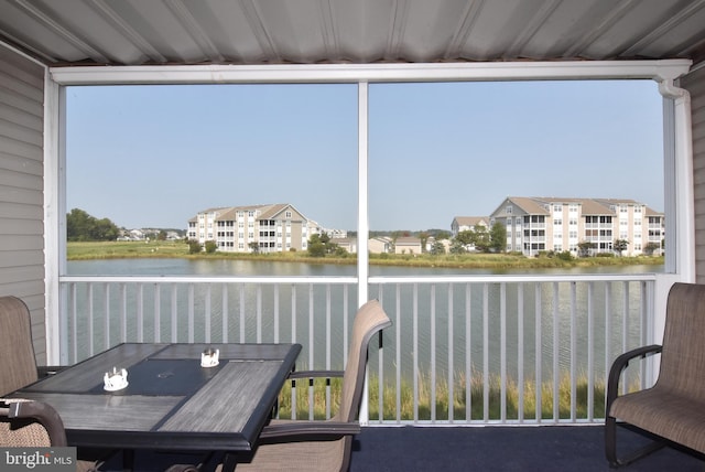 balcony with a water view