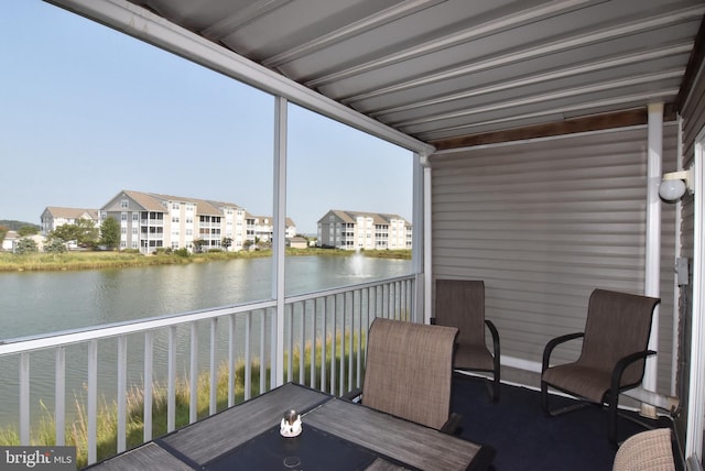 balcony with a water view