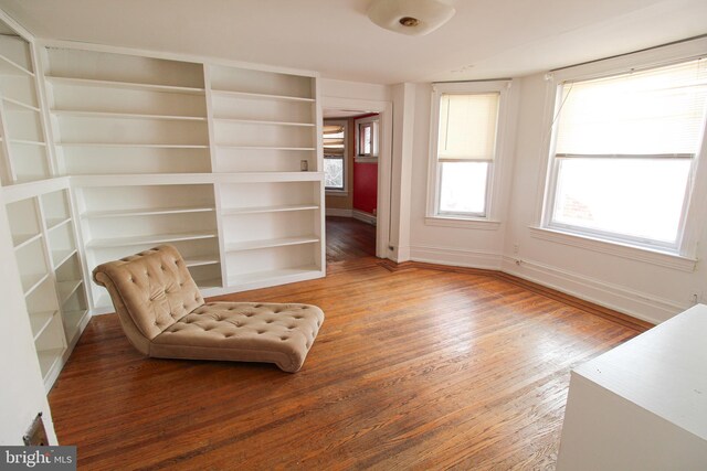 living area featuring wood-type flooring