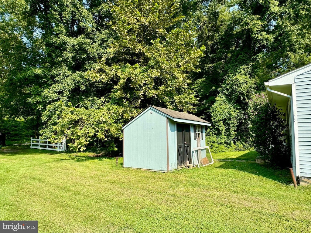 view of shed