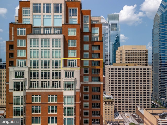 view of building exterior with a view of city