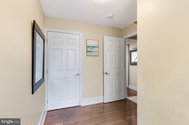 interior space with hardwood / wood-style floors