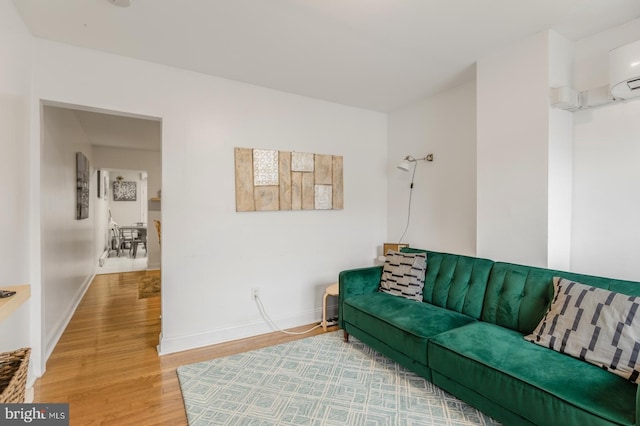 living room featuring light hardwood / wood-style flooring