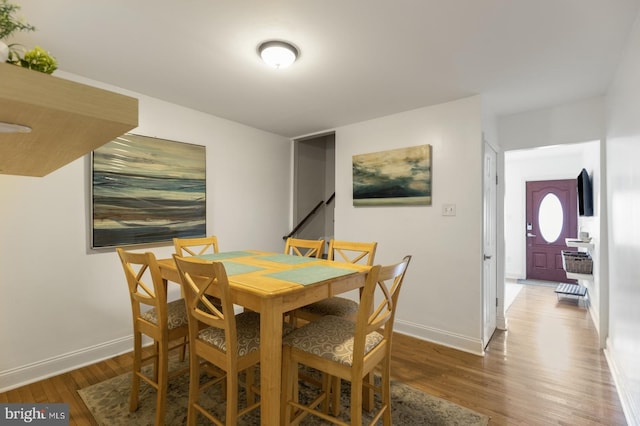 dining room with wood-type flooring