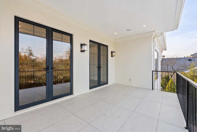 balcony with french doors