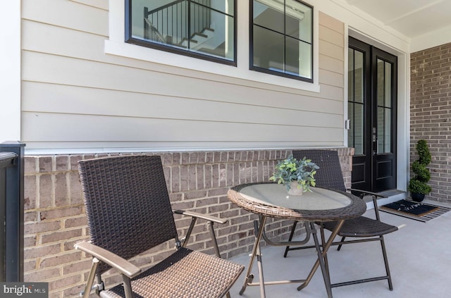 view of patio / terrace featuring french doors