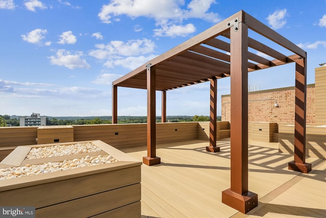 deck with an outdoor fire pit