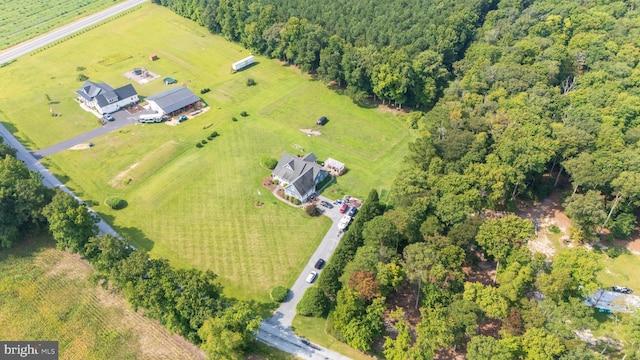 bird's eye view with a rural view