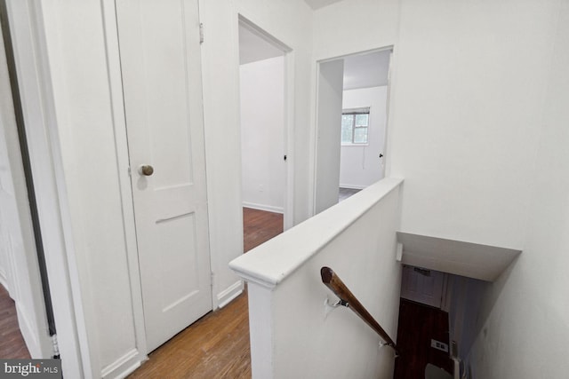 hallway featuring hardwood / wood-style flooring