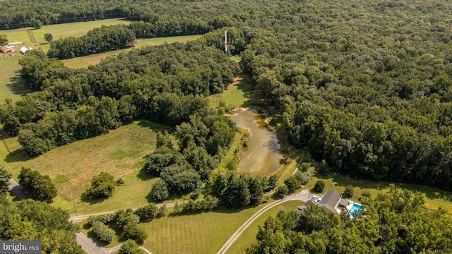 bird's eye view featuring a rural view