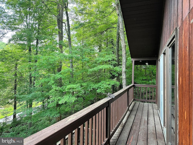 balcony with a view of trees