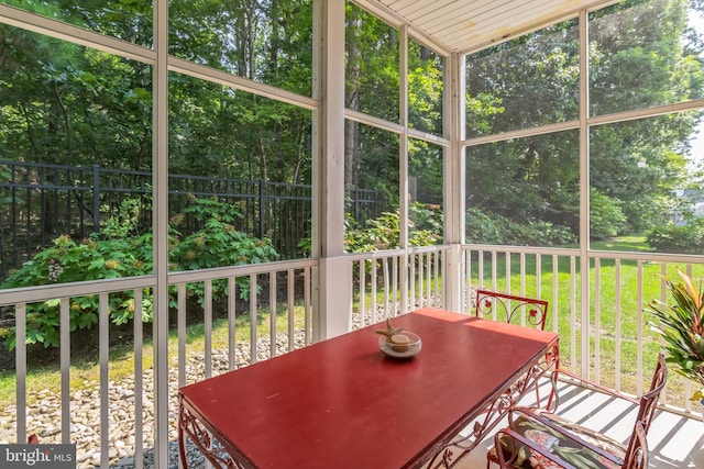 view of unfurnished sunroom