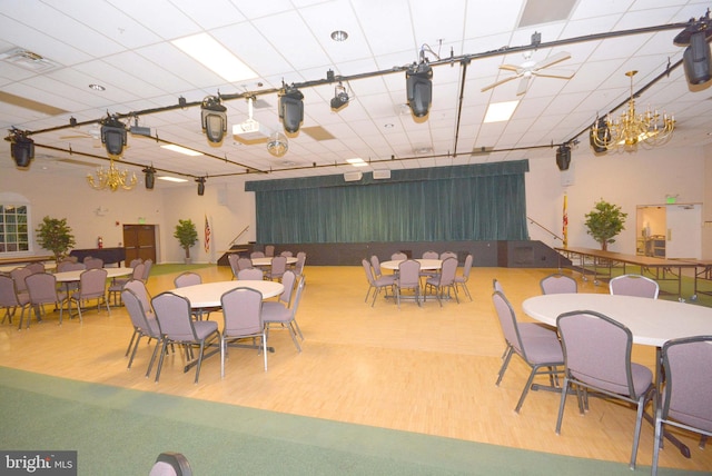 dining room with wood-type flooring