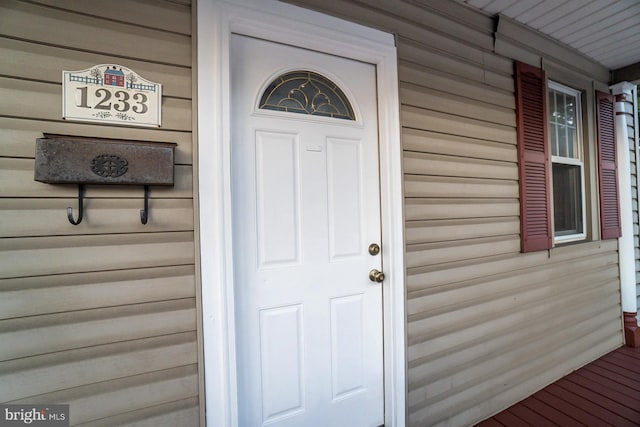 view of doorway to property