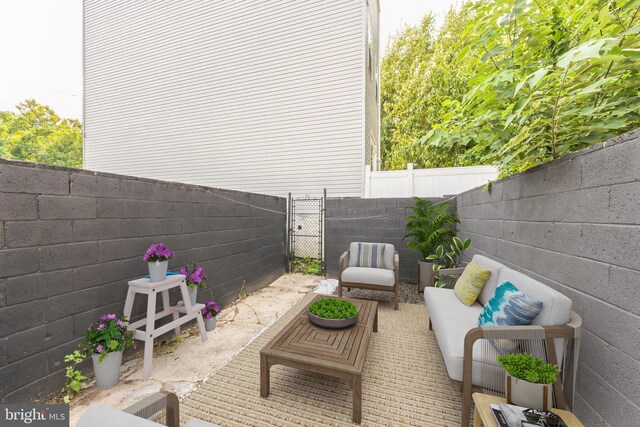 view of patio with an outdoor hangout area