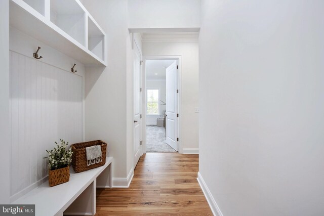 interior space with light hardwood / wood-style flooring