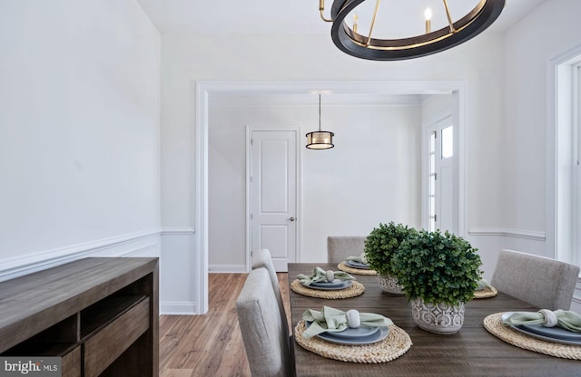 dining room featuring light hardwood / wood-style floors