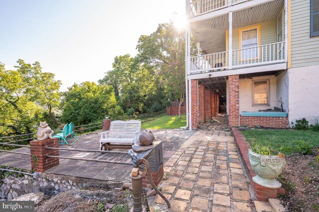 view of patio / terrace featuring a balcony