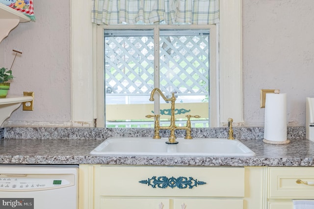 room details with white dishwasher and sink