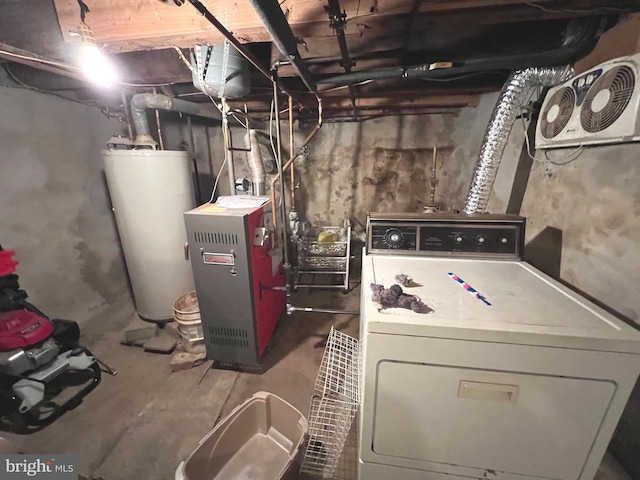 utilities with water heater and washer / clothes dryer