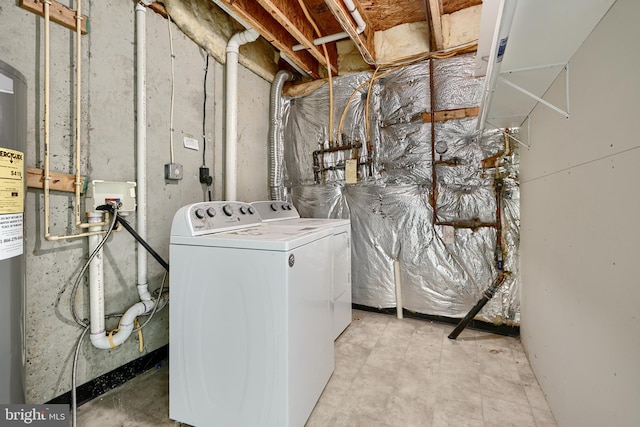 laundry area featuring washing machine and dryer