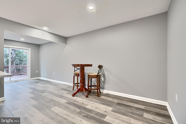 living area featuring hardwood / wood-style flooring