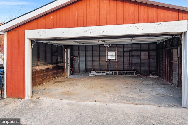 view of garage