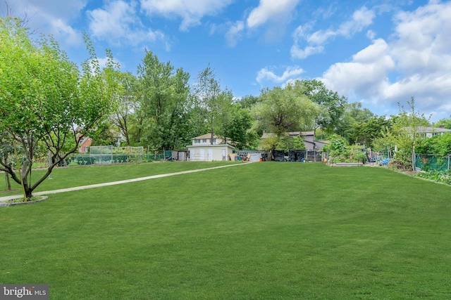 view of yard featuring fence