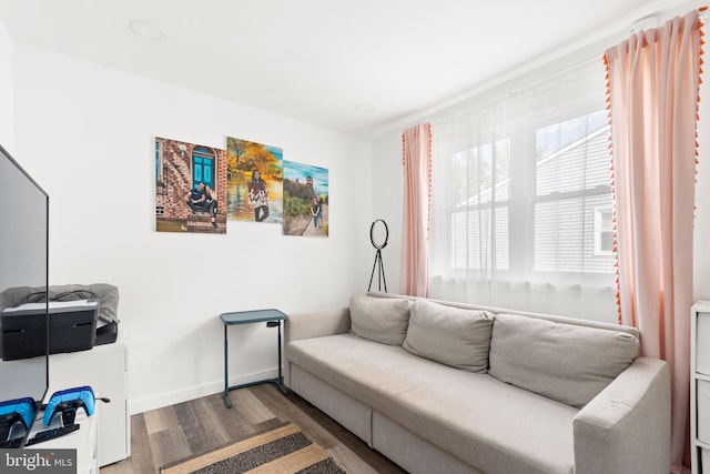 interior space with hardwood / wood-style flooring