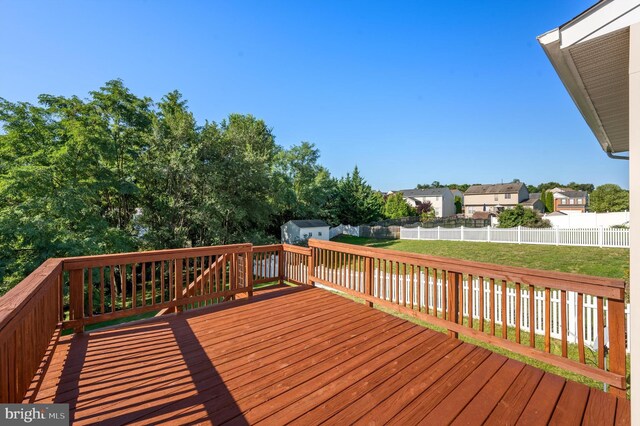 deck with a yard