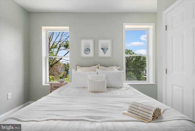 bedroom featuring multiple windows