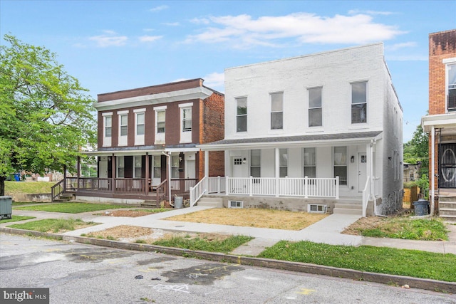 multi unit property with covered porch